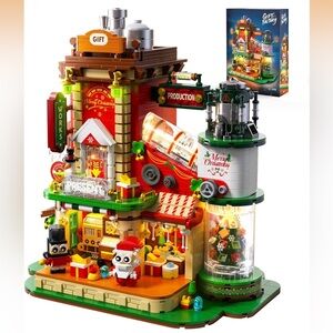 Christmas Gift Factory Building Blocks Set 2775 pcs Light-Up DIY Holiday Village